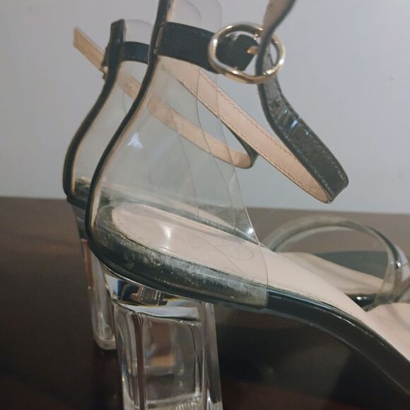 Elegant Black and Clear Women's Heels - Picture 2 of 10
